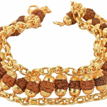 Rudraksha Chain Bracelet Premium Golden Brass