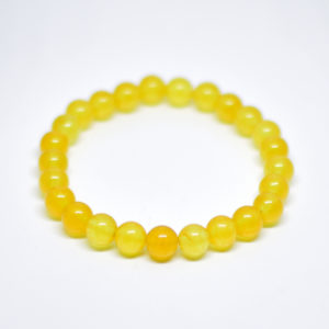 Agate Yellow Stone Beads Elastic Bracelet