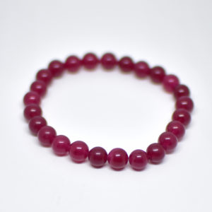 Agate Ruby Red Stone Beads Elastic Bracelet