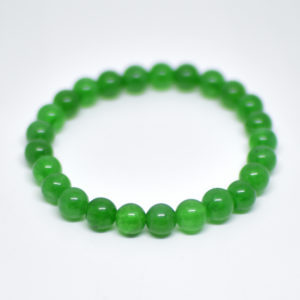 Agate Green Stone Beads Elastic Bracelet