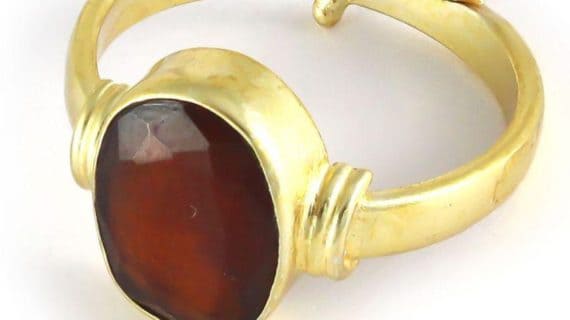 Hessonite- Gomed Ring Adjustable | Gemtre