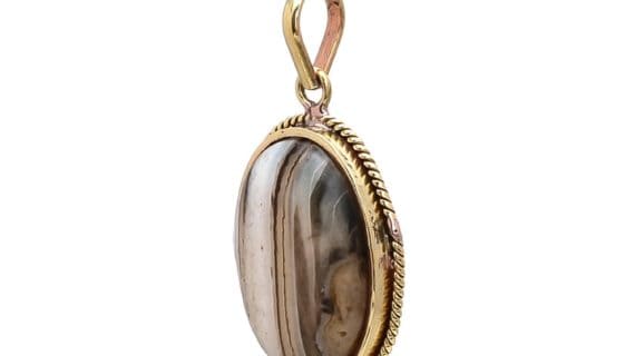 Black & White Sulemani Hakik Stone Agate Pendant Fashion Gold Charm