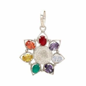 Designer Ethnic Wear Synthetic Seven 7 Chakra Pendant with Sri Yantra