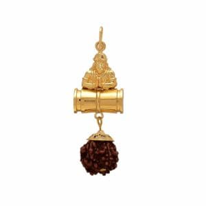 Original Rudraksha Brass Lord Hanuman Religios Damru Pendant Charms Brass Metal