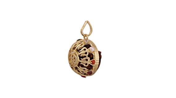 Designer Rhodium Gold Plated Rudraksha Pendant