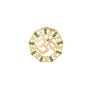 Hexagon Emerald Om Pendant