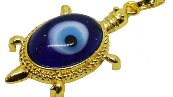 Tortoise Shape Evil Eye Stone Pendant