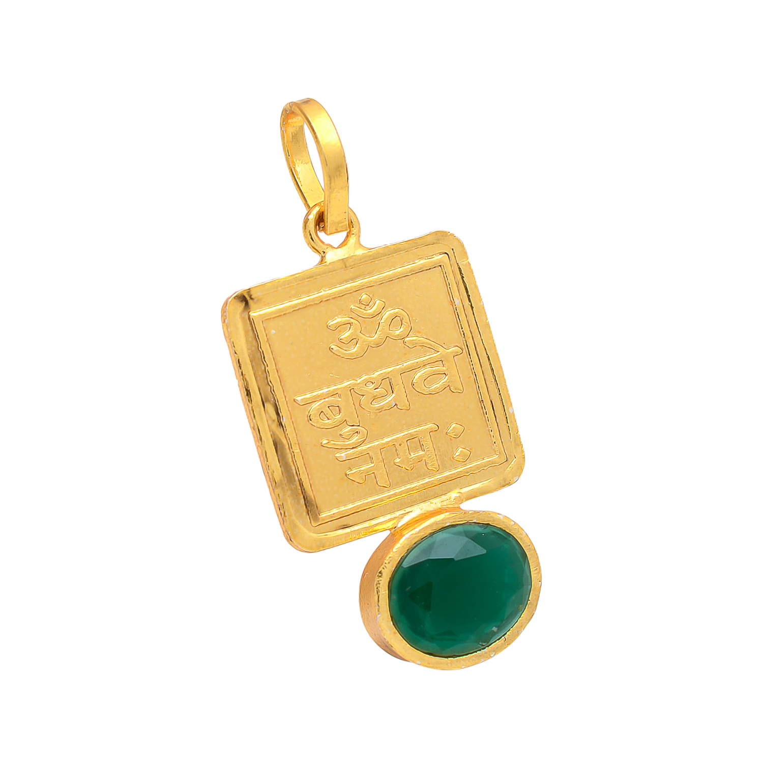 Mithun/Gemini & Kanya/Virgo Zodiac Emerald Stone Rashi Pendant