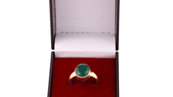 Buy CEYLONMINE original panna gold plated ring natural & original emerald  stone ring for women & men Online - Get 66% Off