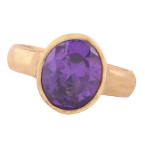 Natural & 100% Original Blue Sapphire Stone Panchdhatu Adjustable Ring (Neelam Ring)