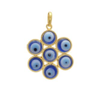 Seven Evil Eye Nazar Raksha Pendant/ Locket Gold Plated