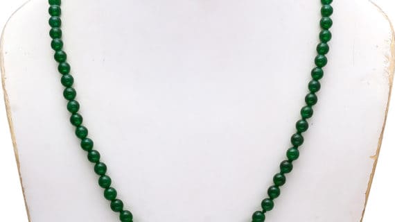 Agate Hakik Akik Mala 108+1 Beads Jap Japa Mala- 6mm, Green