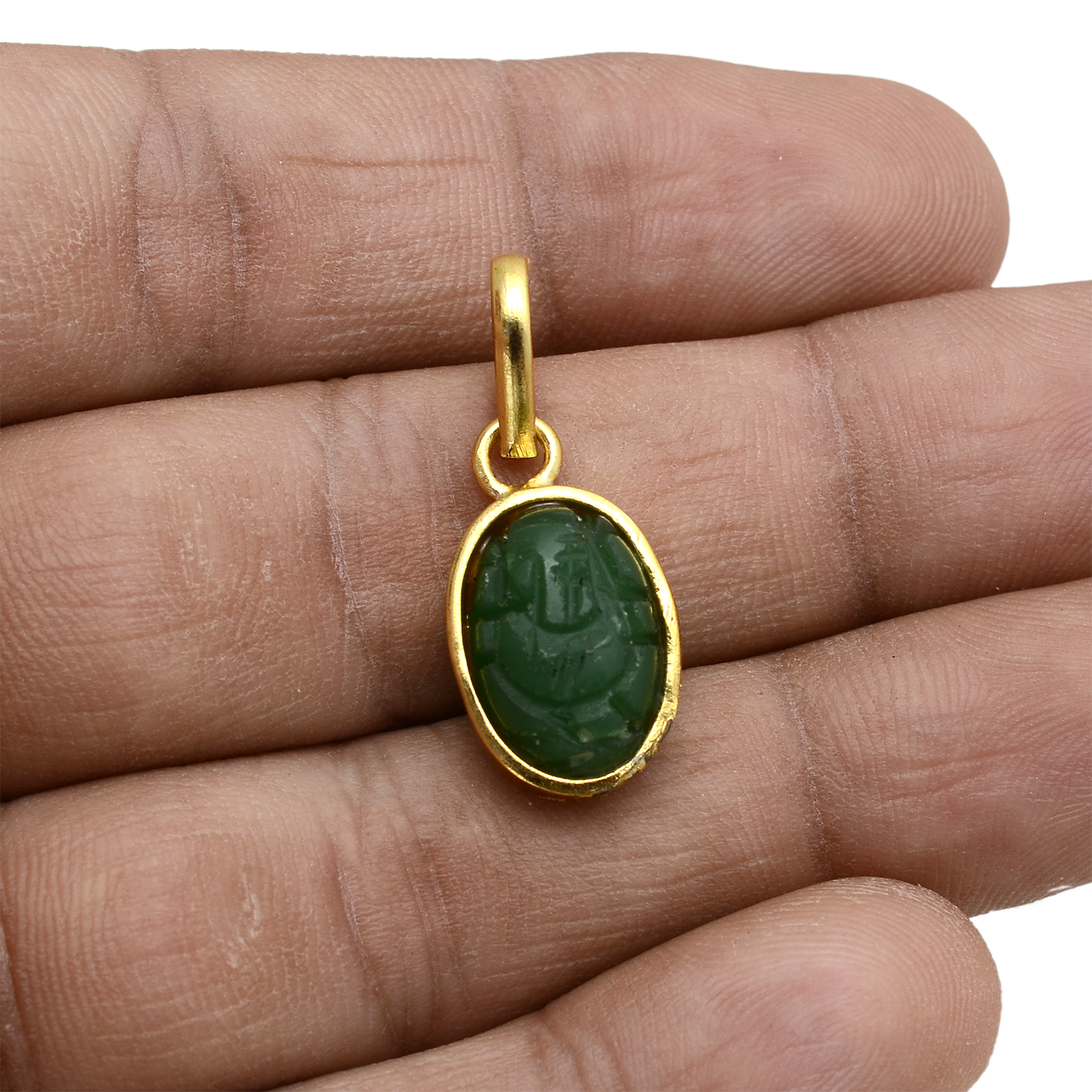 Ganapati Panna Ganesh Emerald Pendant