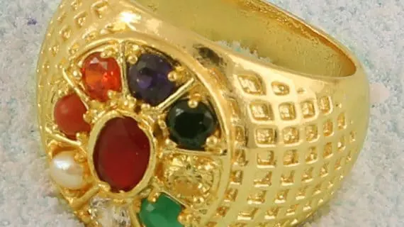 Buy Gemorio Golden 6.5cts Panchdhatu CZ Ring for Men At Best Price @ Tata  CLiQ