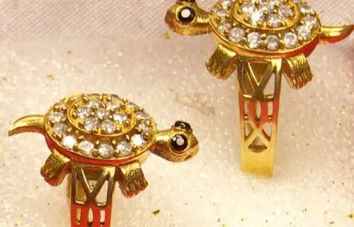 tvm stylish trendy stylish Set of 2 Meru Ring Adjustable Tortoise Ring for  Men and Women for Good Luck gift