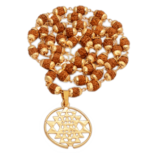 5 Face Original Rudraksha Mala With Sri yantra Locket