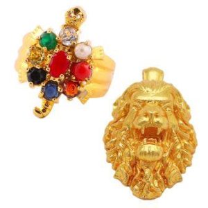 Buy 1 Navratan Kachua Ring & Get 1 Free Narshing locket/ Ser Locket/ Lion Locket