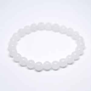 Agate White Stone Beads Elastic Bracelet