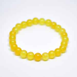 Agate Yellow Stone Beads Elastic Bracelet