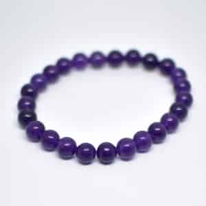 Agate Purple Stone Beads Elastic Bracelet