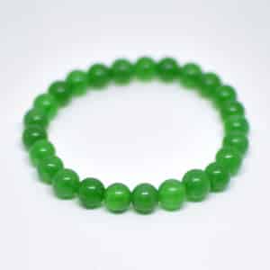 Agate Green Stone Beads Elastic Bracelet