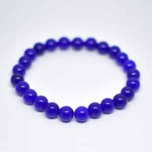 Agate Blue Stone Beads Elastic Bracelet