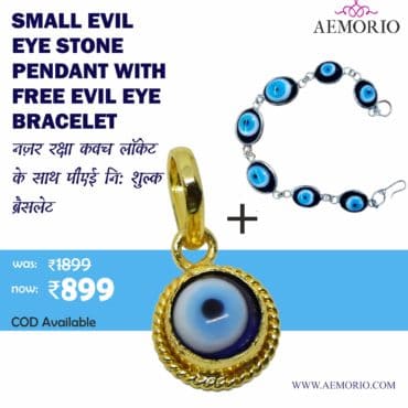 Small Evil Eye Stone Pendant / Locket for Removing Negative Energies