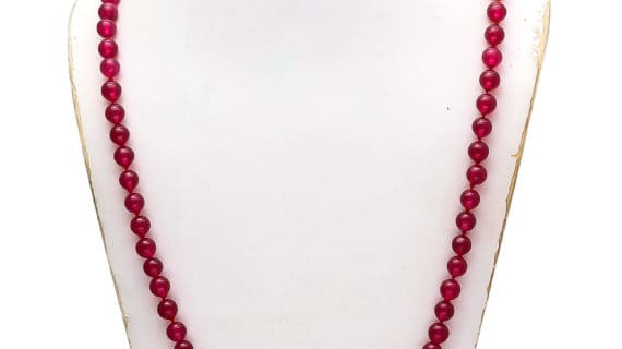 Agate Hakik Akik Mala, Red 108+1 Beads Jap Japa Mala - 6mm