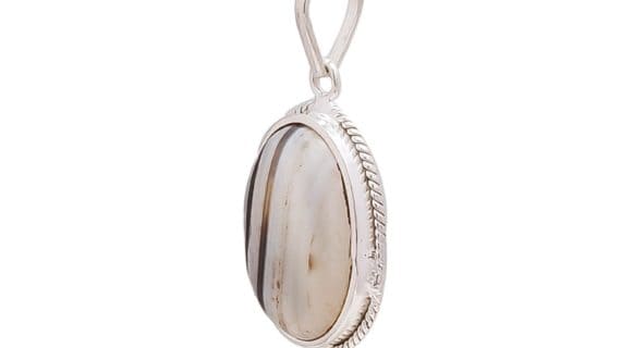 Black & white Sulemani Hakik Charm Agate Pendant Silver Color