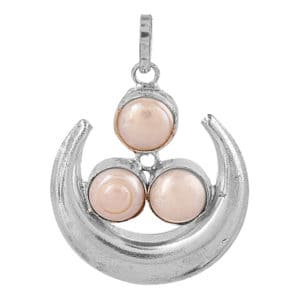 Original Three Pearl Moon Shape Moti Chand Pendant