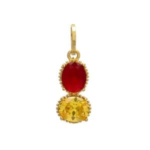 Synthetic Stone Manik & Pukhraj/Yellow Sapphire Pendant/Locket for Men & Women