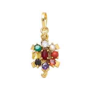 Real Pearl Synthetic Navratan Stone Tortoise Shaped Locket for Men And Women