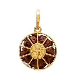 Designer Rhodium Gold Plated Rudraksha Om Pendant