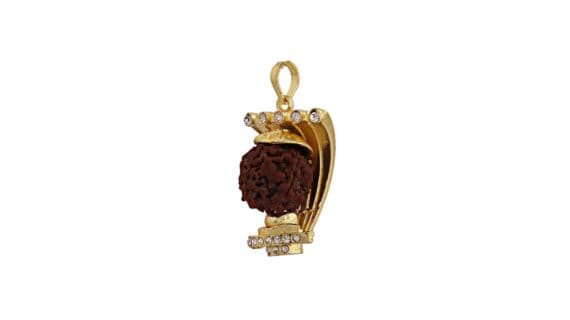 Designer Brass Shiv Linga Shape with Rudraksha Locket/Pendant