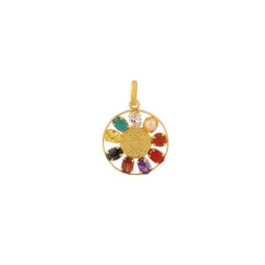 Navratan Stone Sri Yantra Pendant