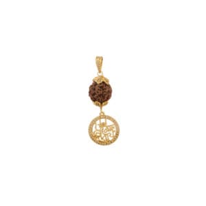 Om Namah Shivay Round Zircon Pendant with Rudraksha
