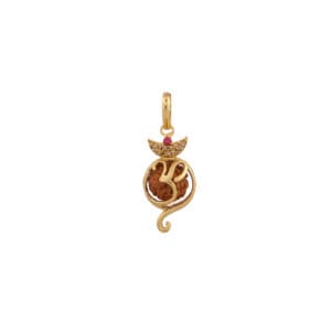 Zircon Om Pendant with Rudraksha