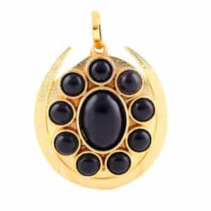 Black Shani Kavach Nazar Stone Pendant for Unisex