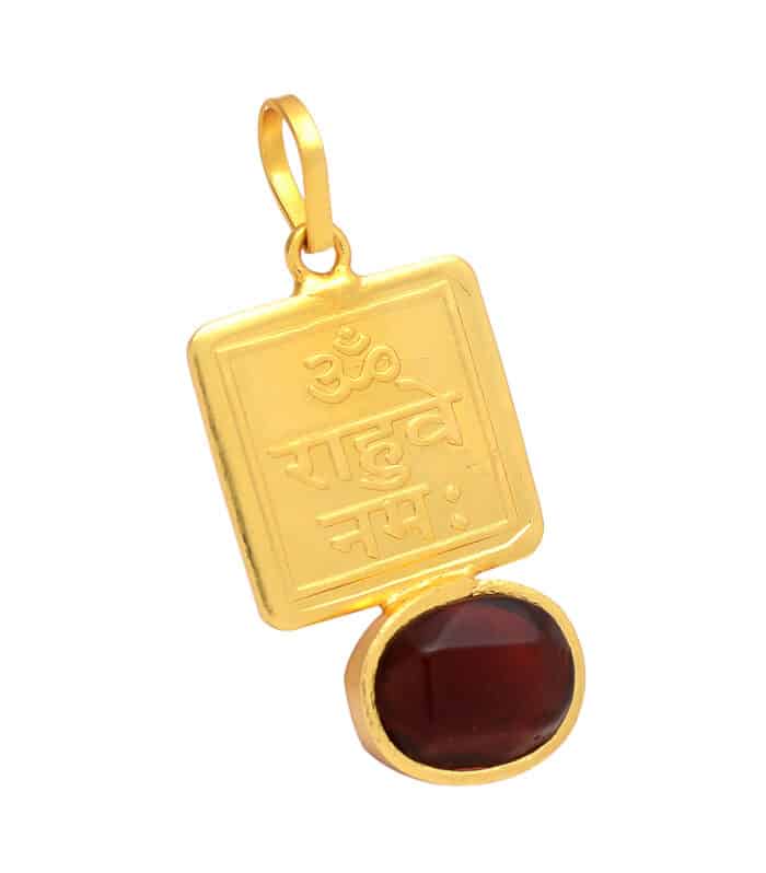 Rahu, Chaya Grah, Gomed / Hessonite Stone Rashi Pendant