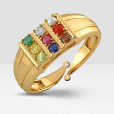 Buy 1 Navratan/ Navgrah 9 Gemstones Adjustable Ring & Get 1 Free